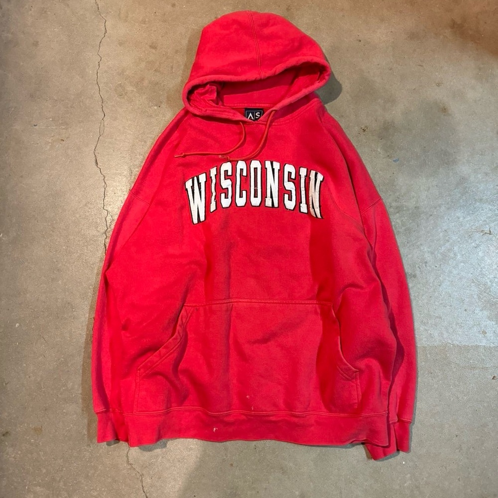 Red Wisconsin Hoodie